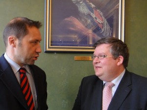 Georg Seidl und Volkmar Halbleib MdL (re.)